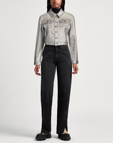 Diesel Woman Denim outerwear Khaki Size S Cotton, Polyester, Elastane