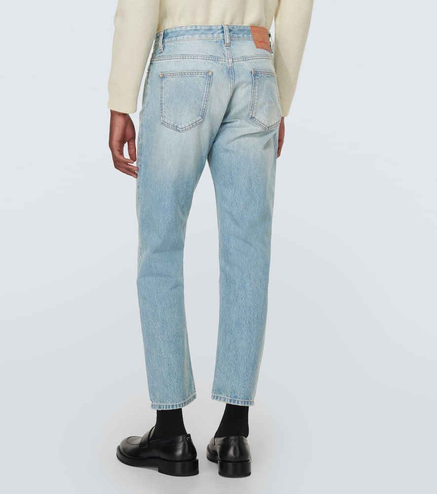 Mid-rise straight jeans