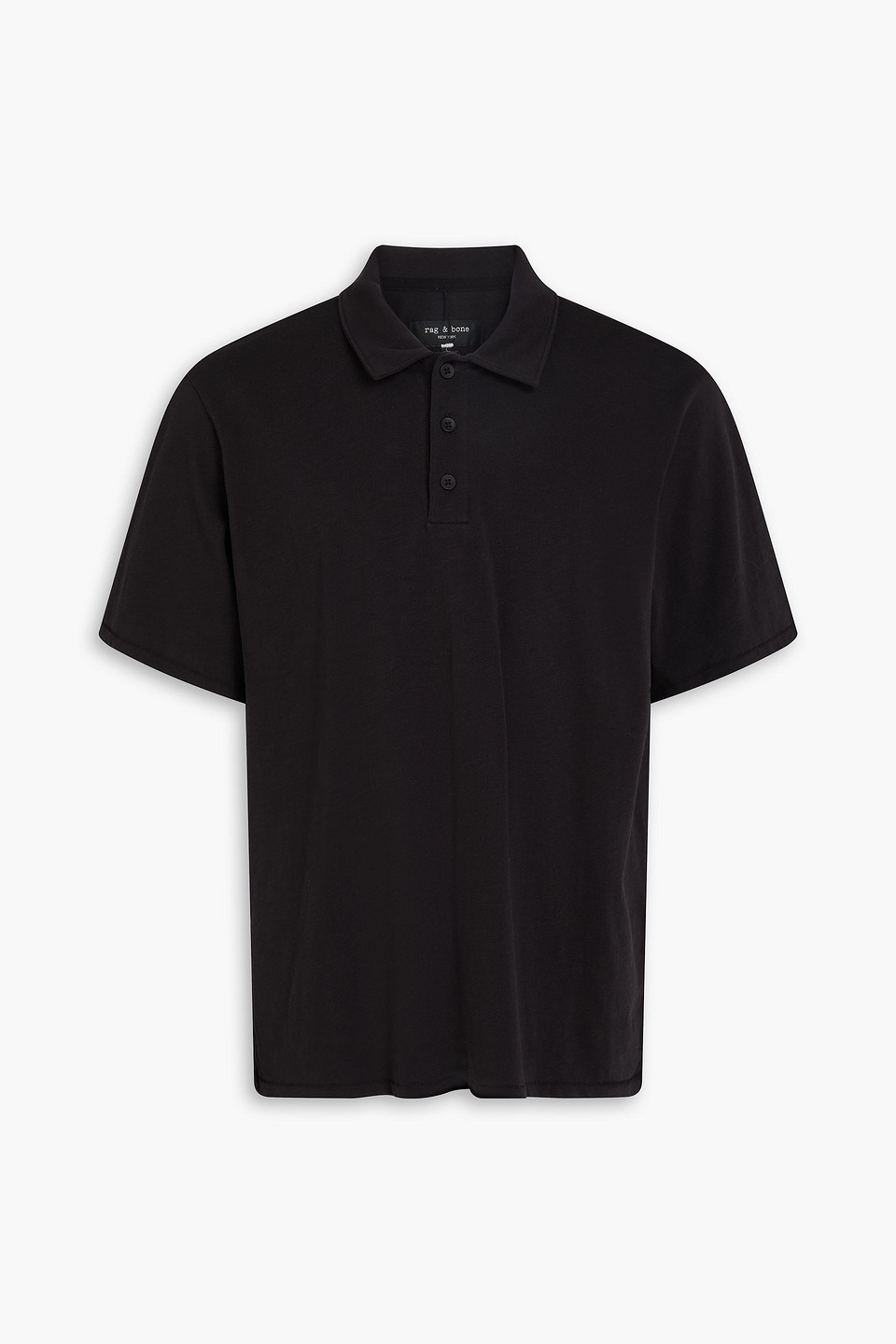 Slub cotton-jersey polo shirt - Black - M