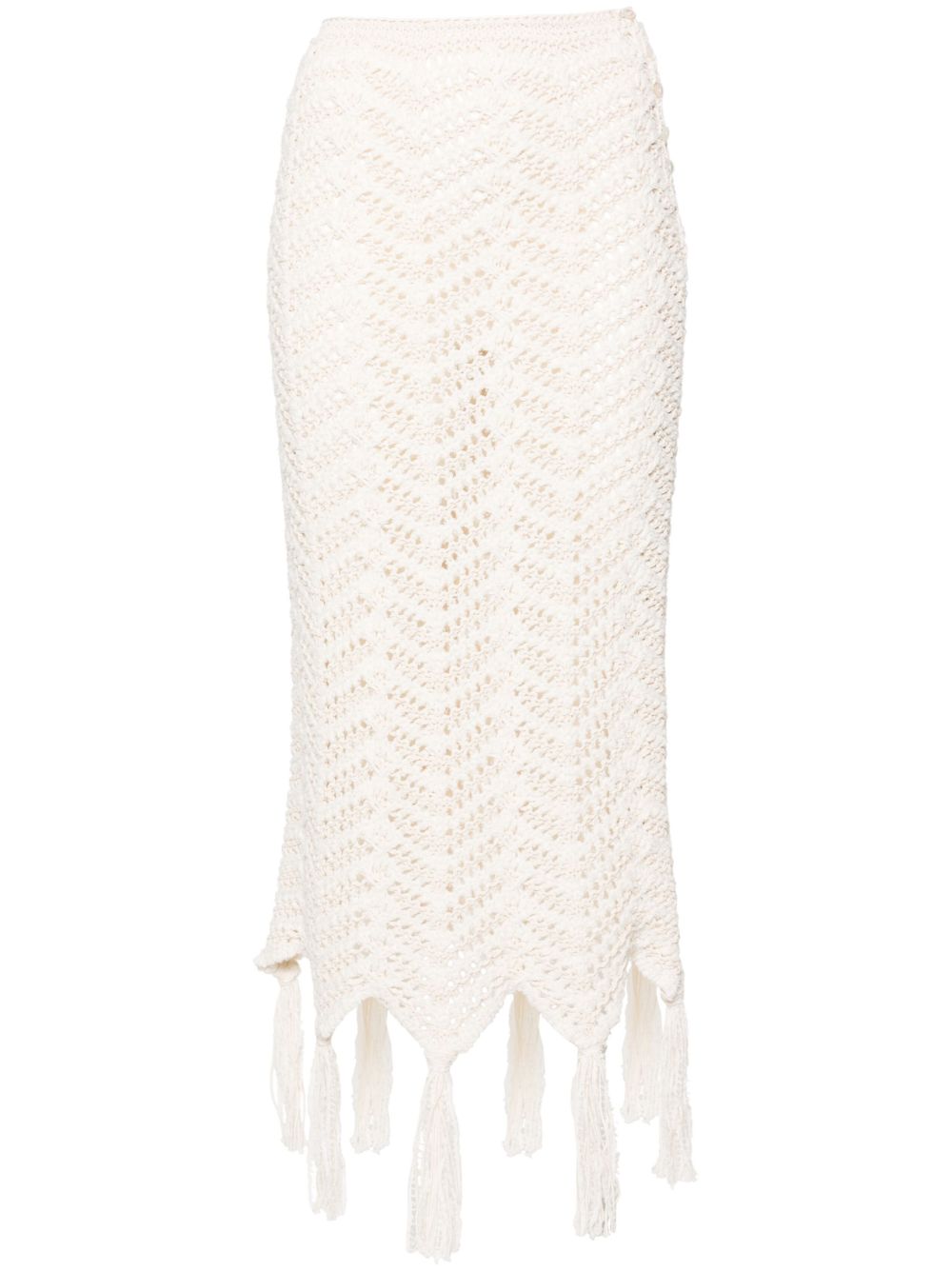 Chevron-knit maxi skirt - Neutrals
