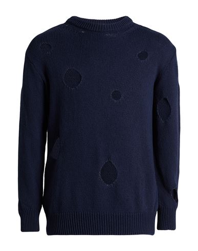 Man Sweater Midnight blue Size 42 Cotton
