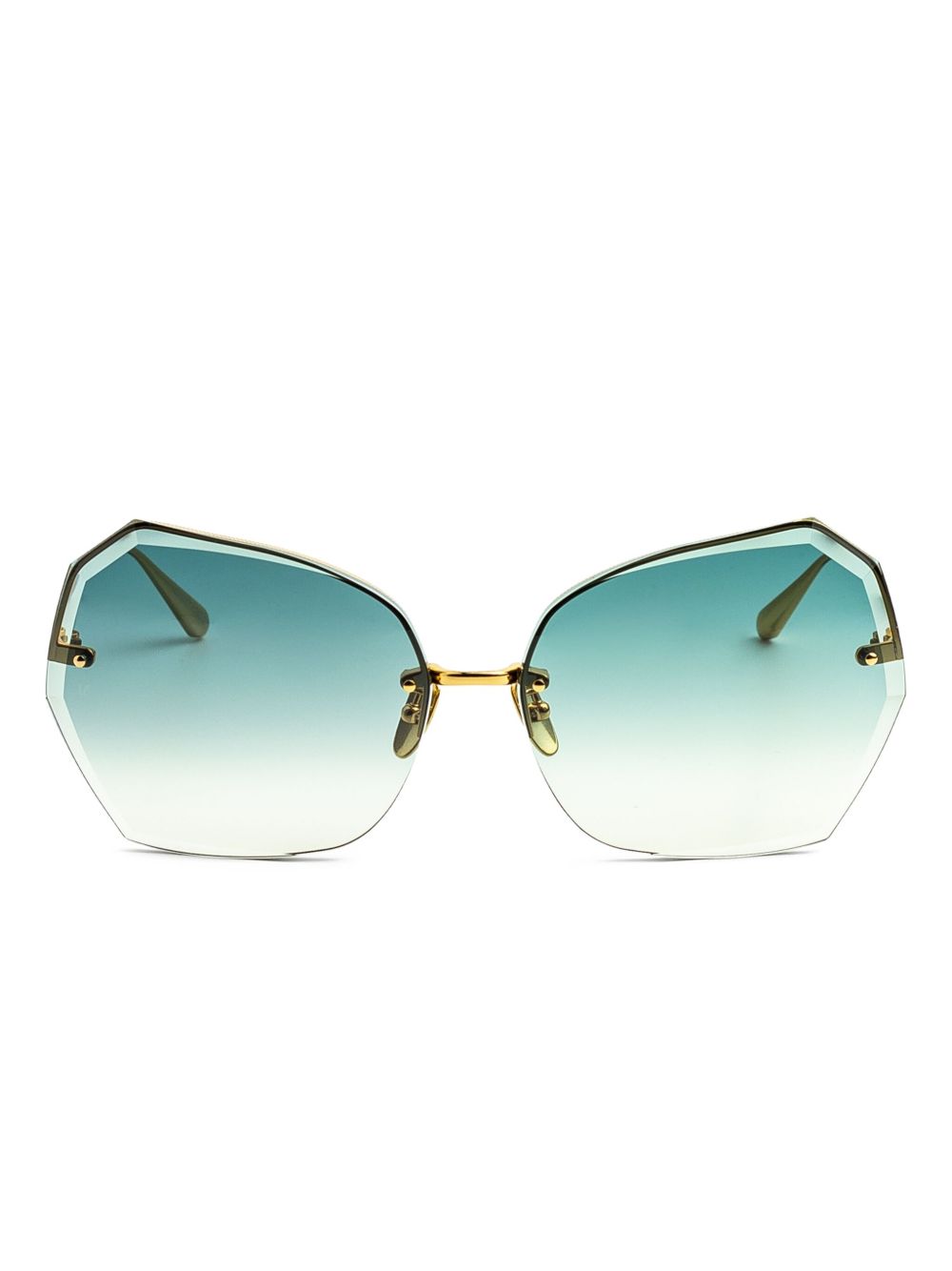 Linda Farrow geometric-frame sunglasses - Gold