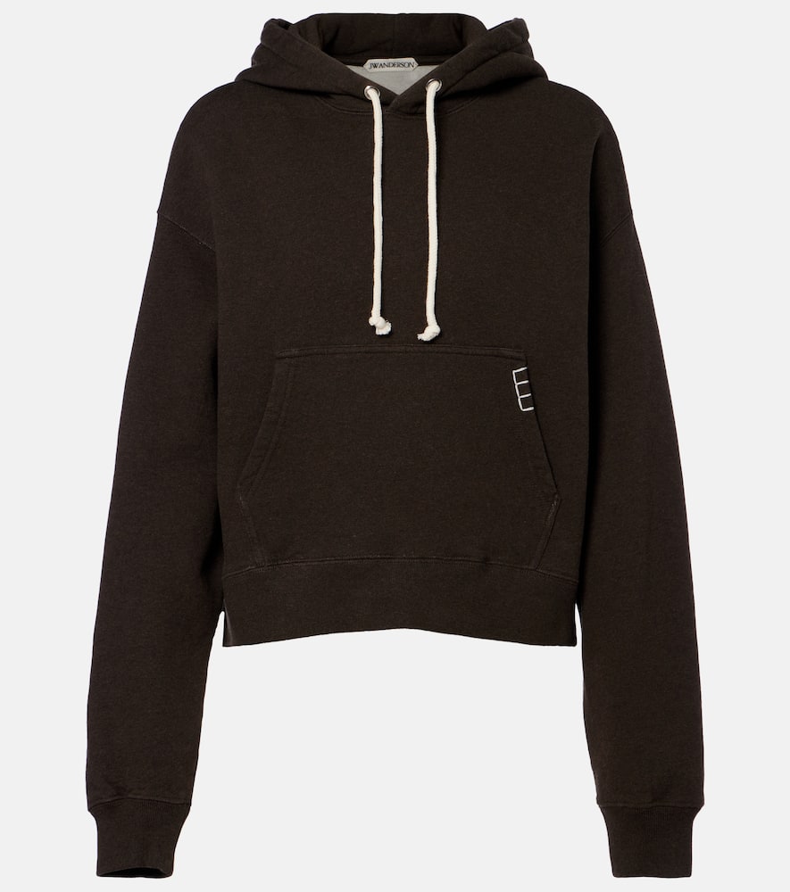 Cropped cotton hoodie