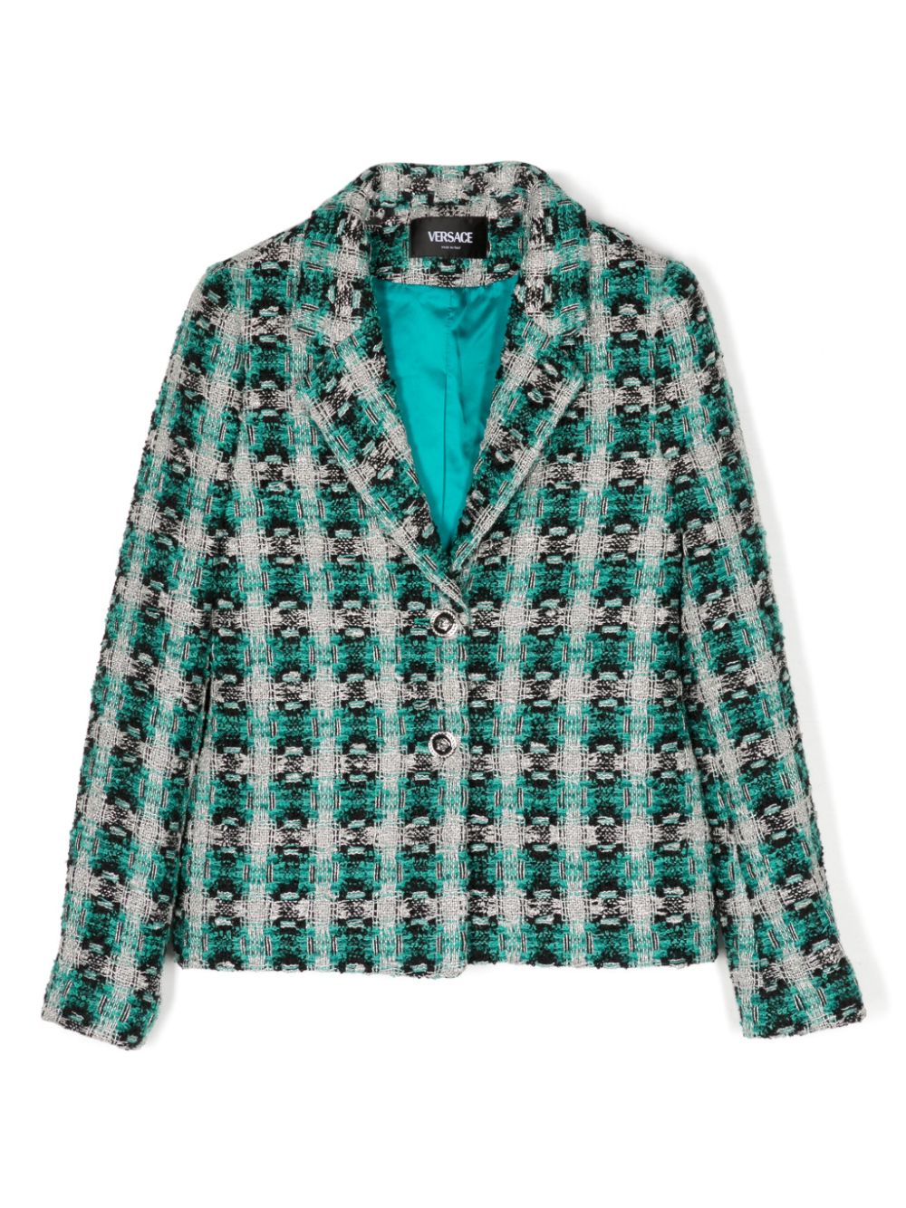 Tweed single-breasted blazer - Green