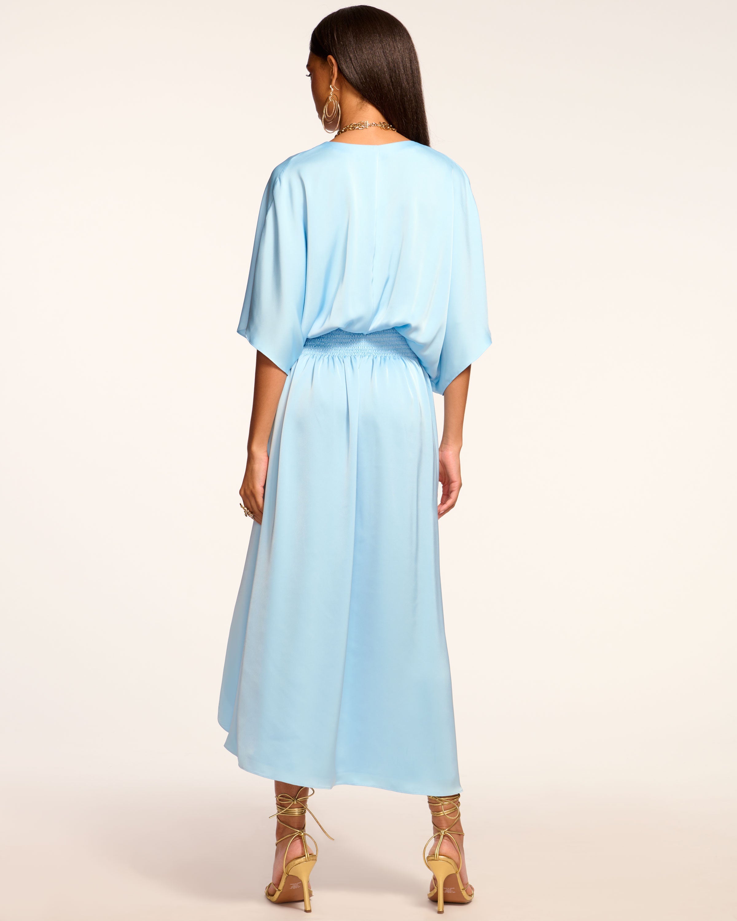 Adiel Wrap Midi Dress in Navy