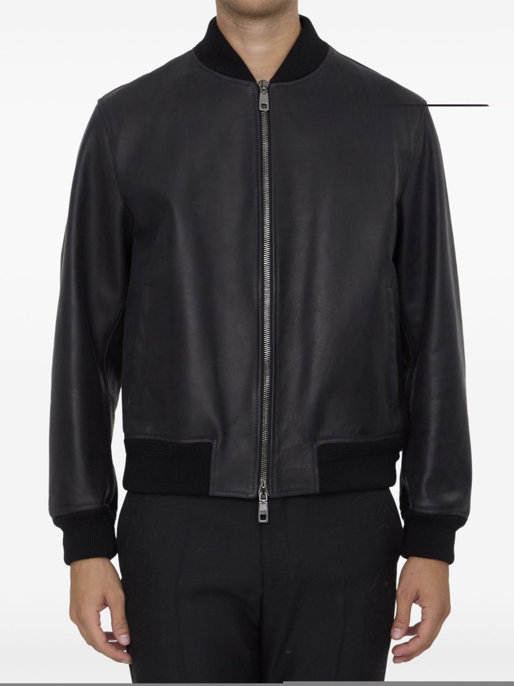Zip-up leather jacket - Black
