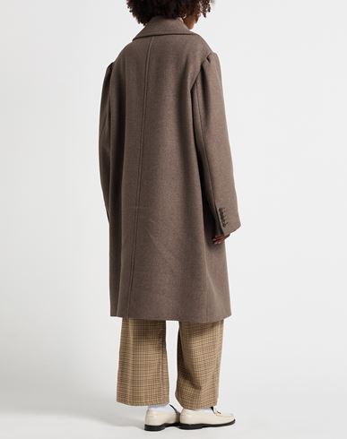 Woman Coat Taupe Size M Wool, Polyamide