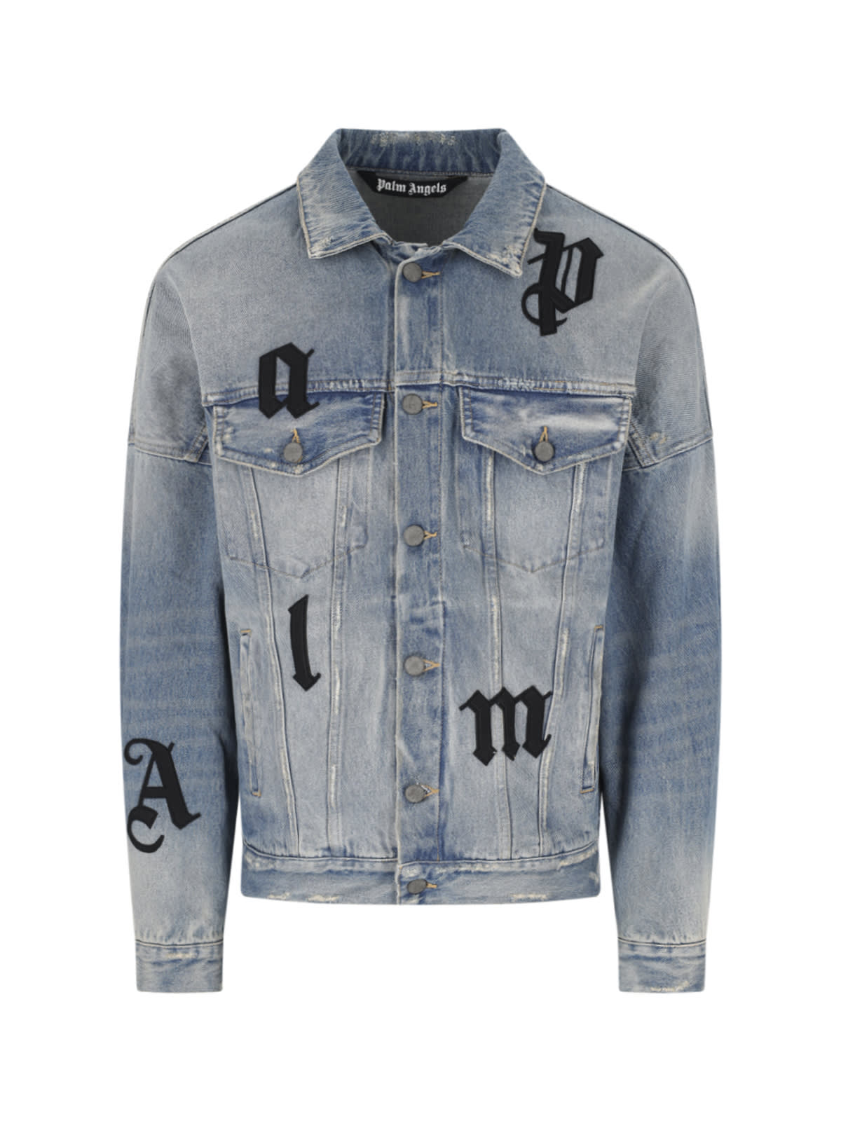 Logo-patches denim jacket - Blue