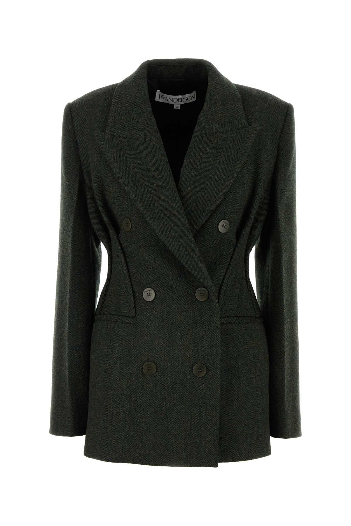 Double-breasted hourglass blazer - Green