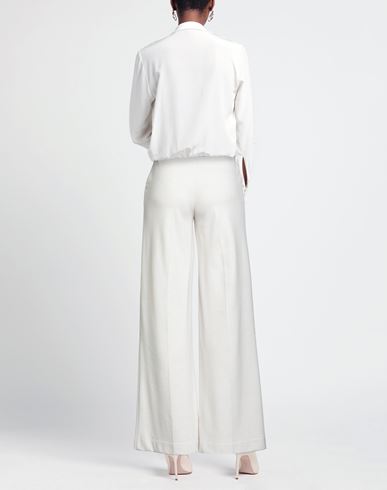 Woman Pants Off white Size 6 Polyester, Cotton