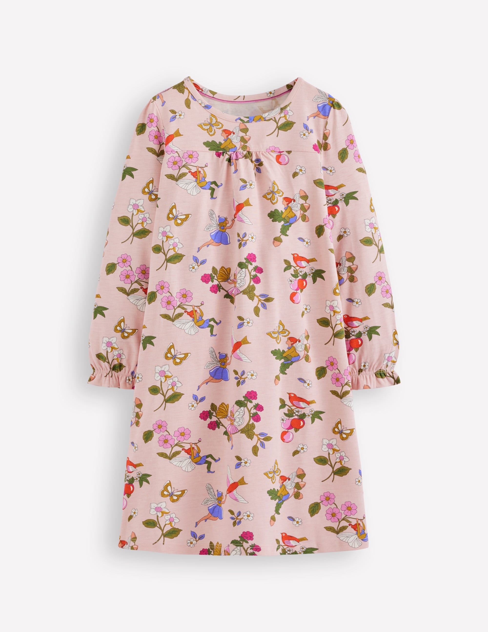 Printed Long Sleeve Nightie Chalk Pink Fairy Tree