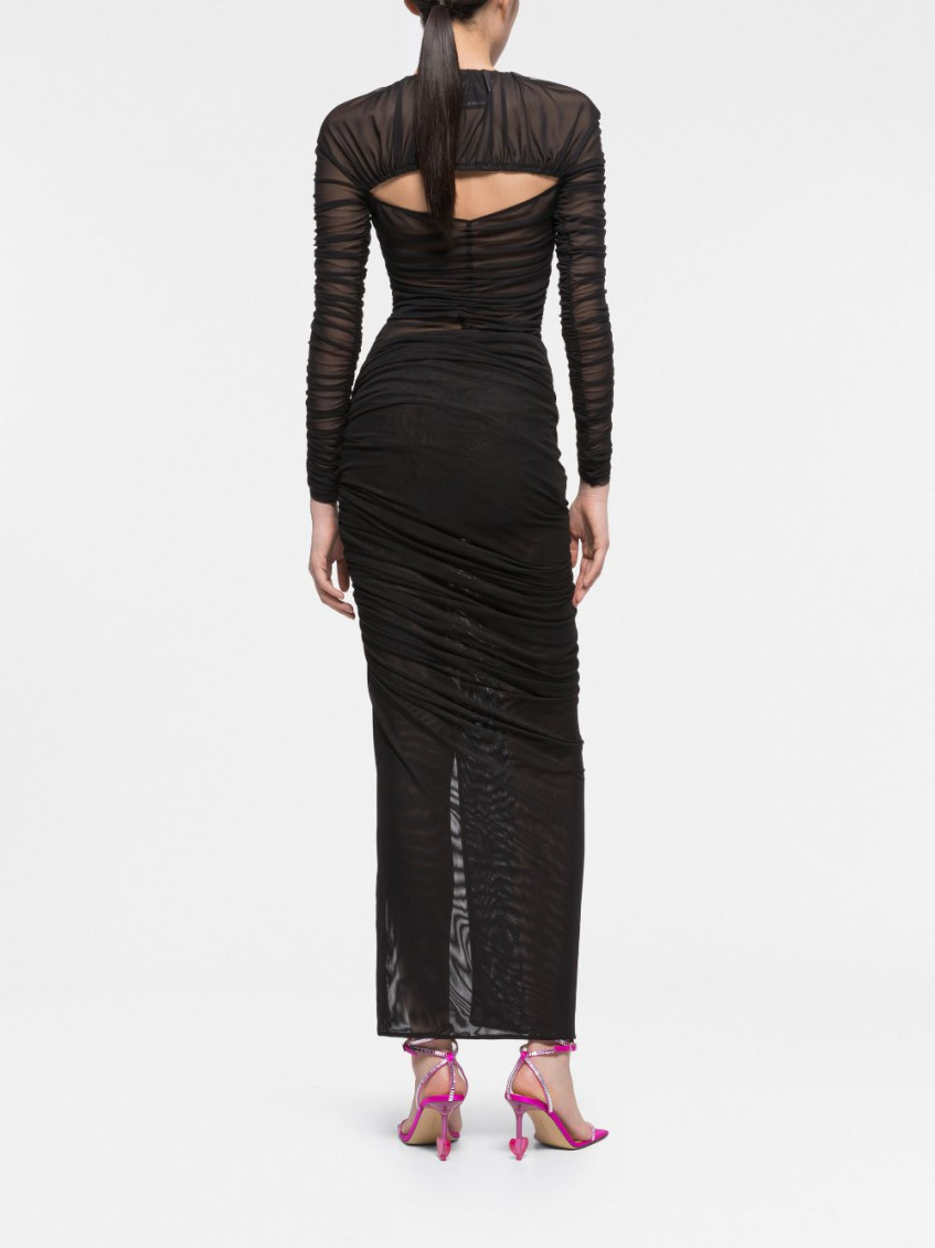 Black Cut-out Mesh Top