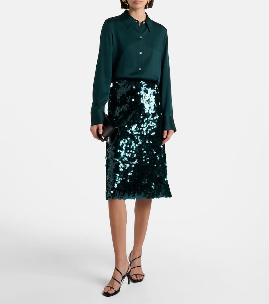 Silk-blend satin shirt