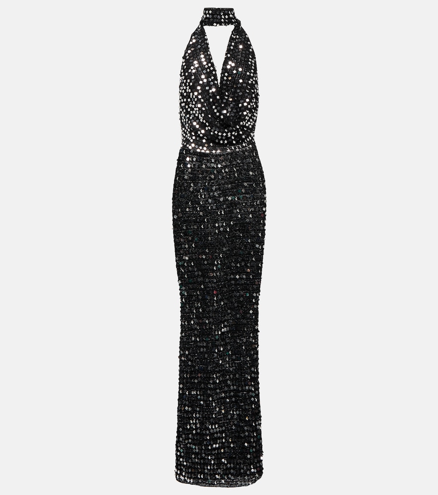 Aya Muse Bellico sequined halterneck maxi dress