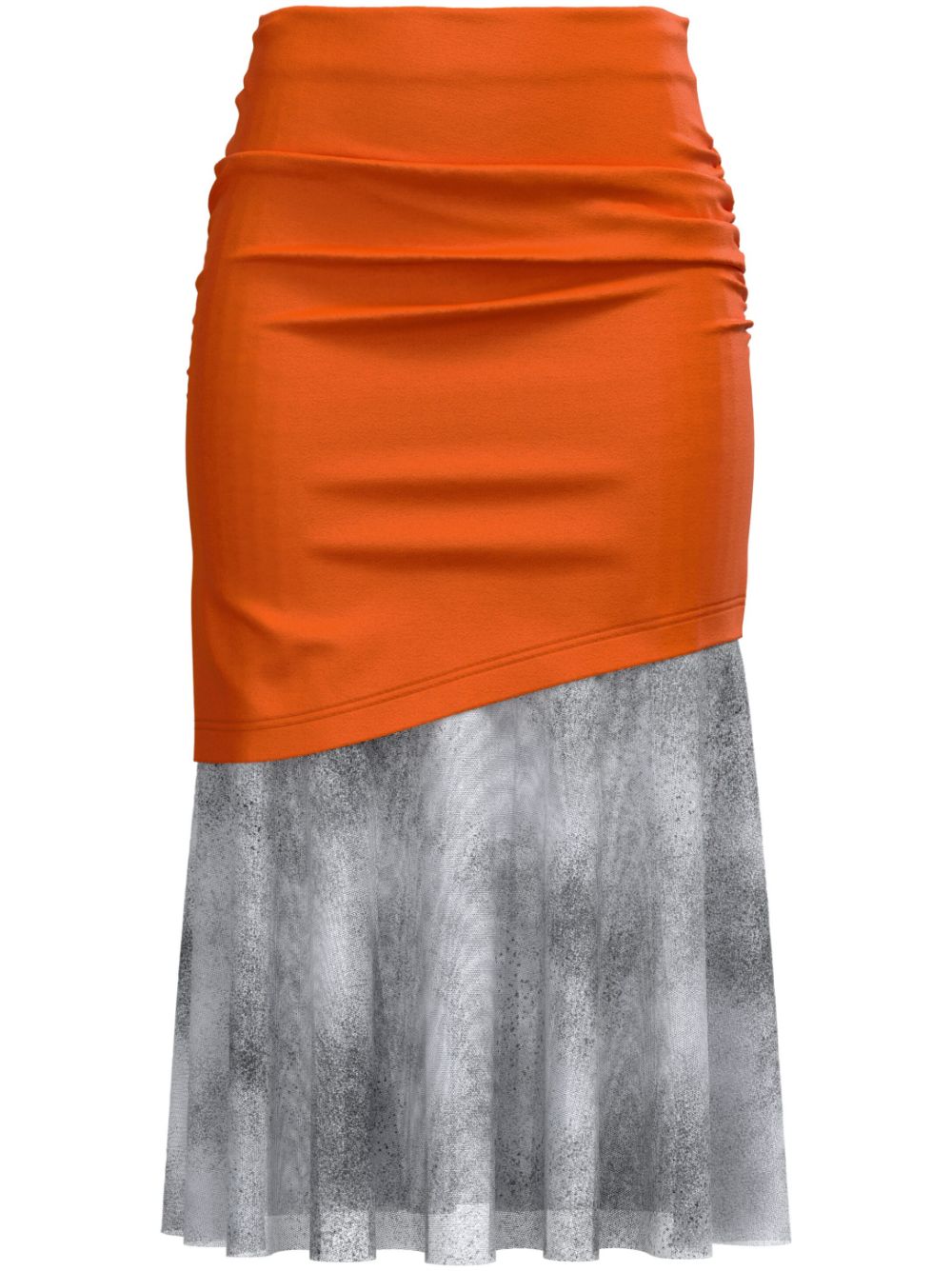 The Rouched high-waisted skirt - Grey
