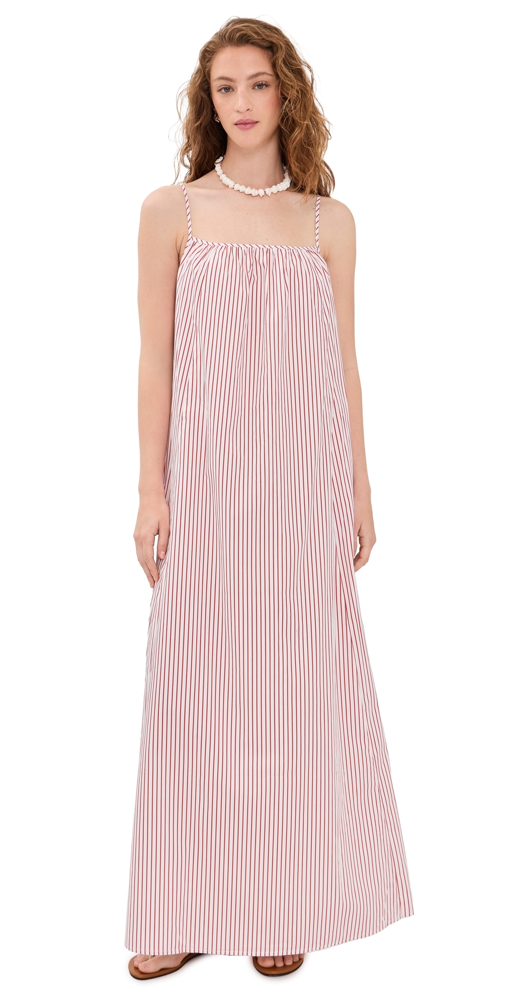 O. p.t Market Cotton Maxi Dress Red Stripe