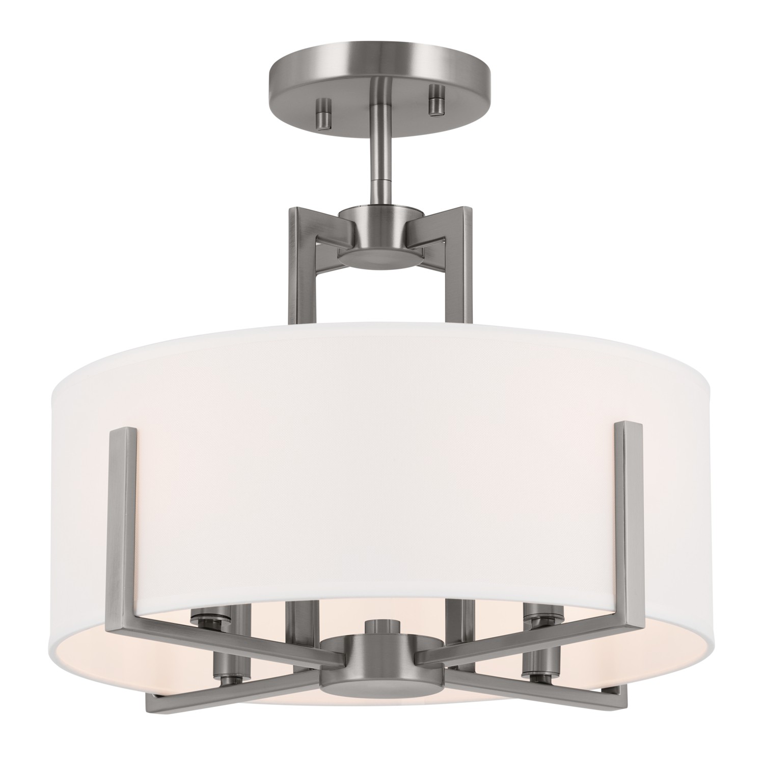 Classic Pewter Four Light Semi Flush Mount from the Malen Collection
