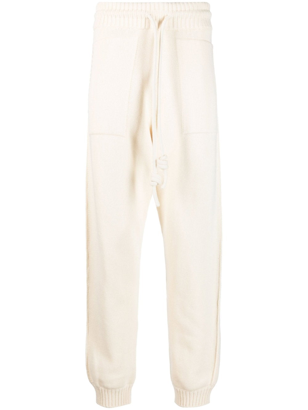 Diag-stripe knitted track pants