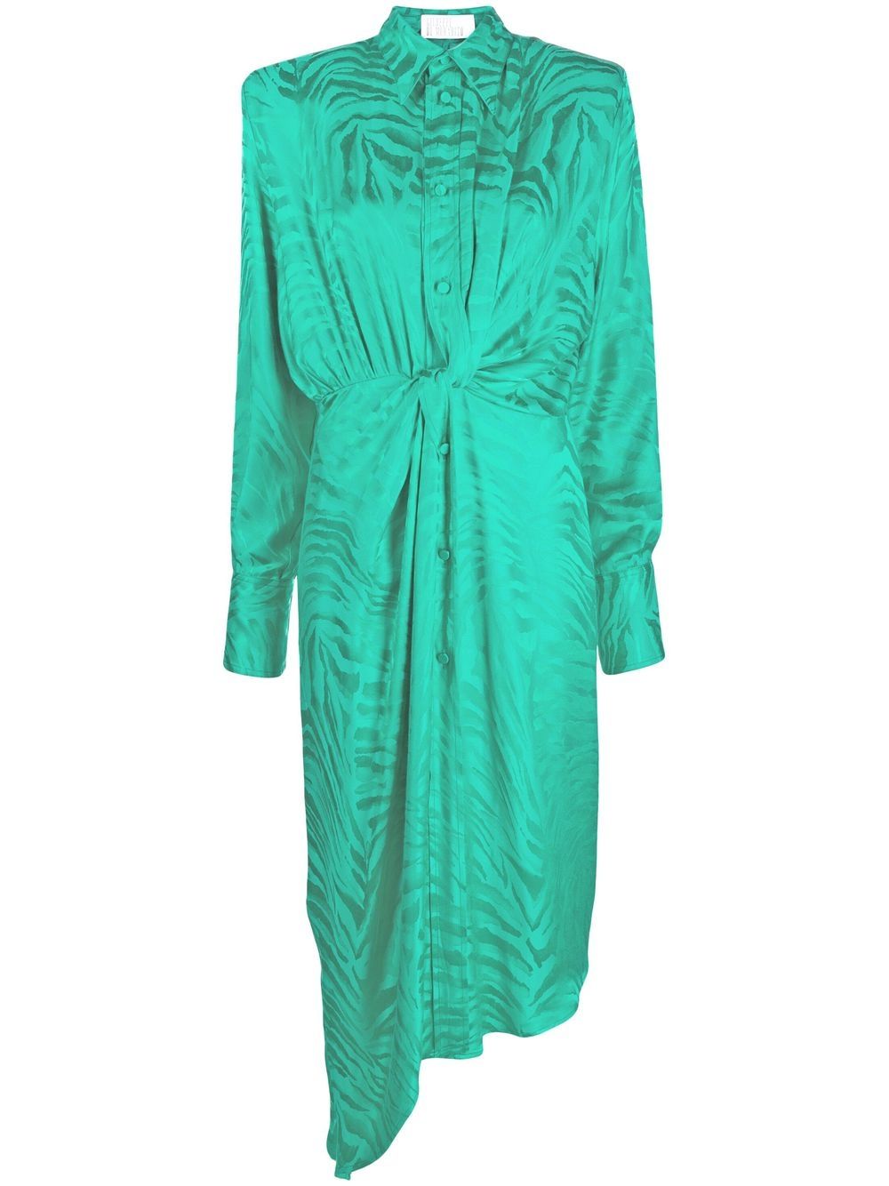 Zebra-print asymmetric dress - Green