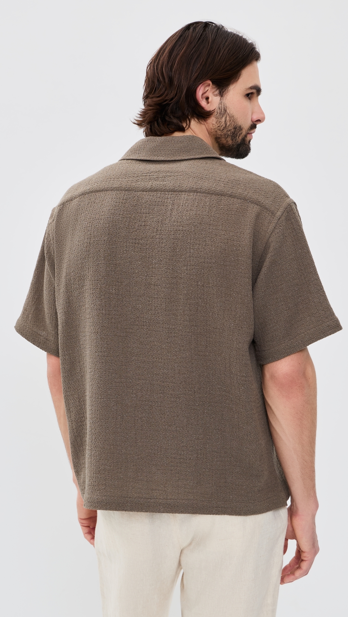 Open Weave Shirt Warm Grey