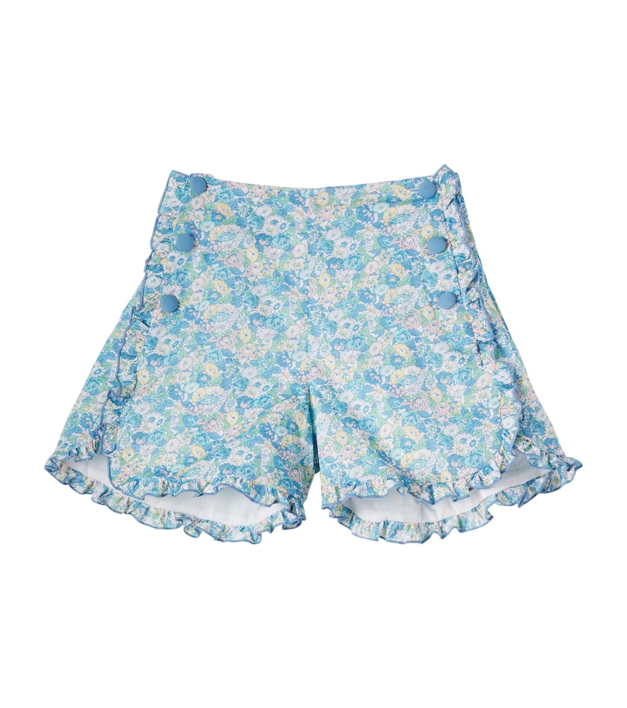Leontyne floral ruffled cotton shorts