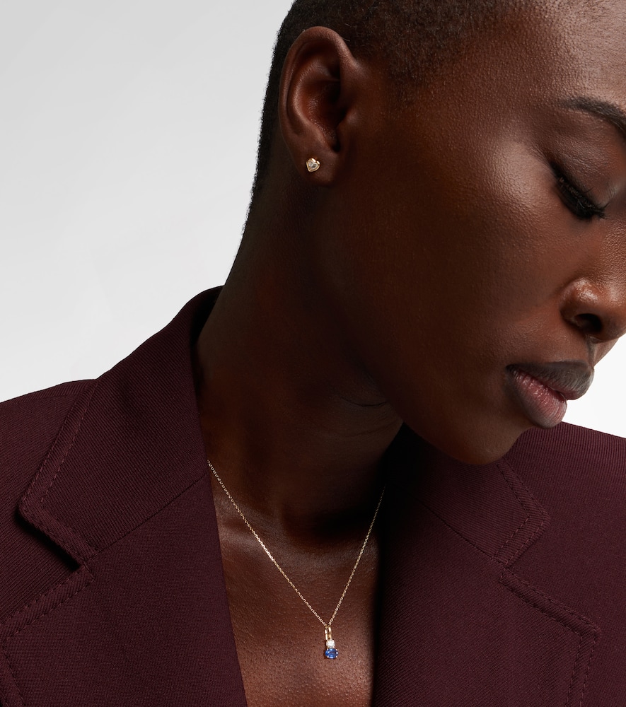 Full Volume 14kt gold (585/1000) necklace with sapphire and diamond