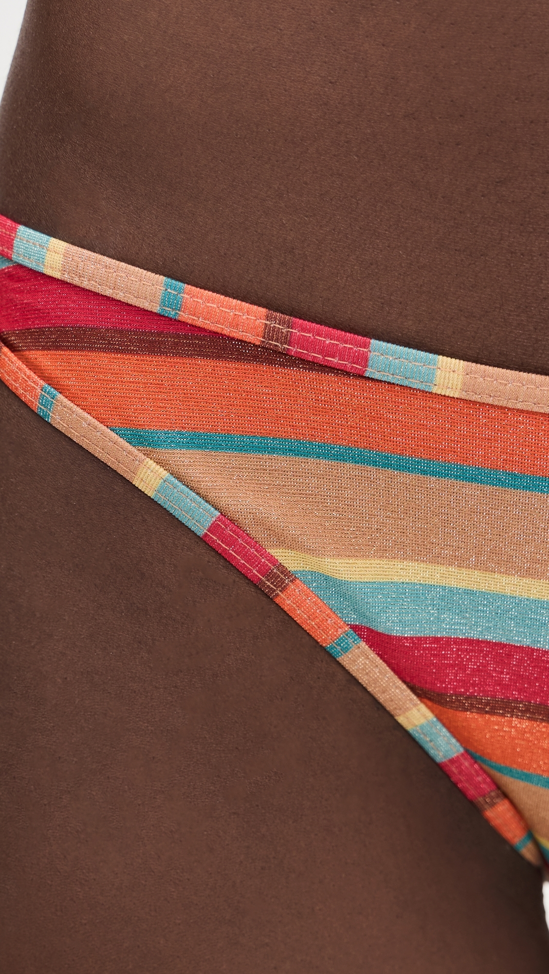 Striped Isla Bikini Bottoms Flame Glitter Stripe