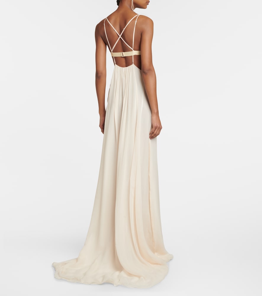 Nensi Dojaka Bridal cutout silk chiffon gown