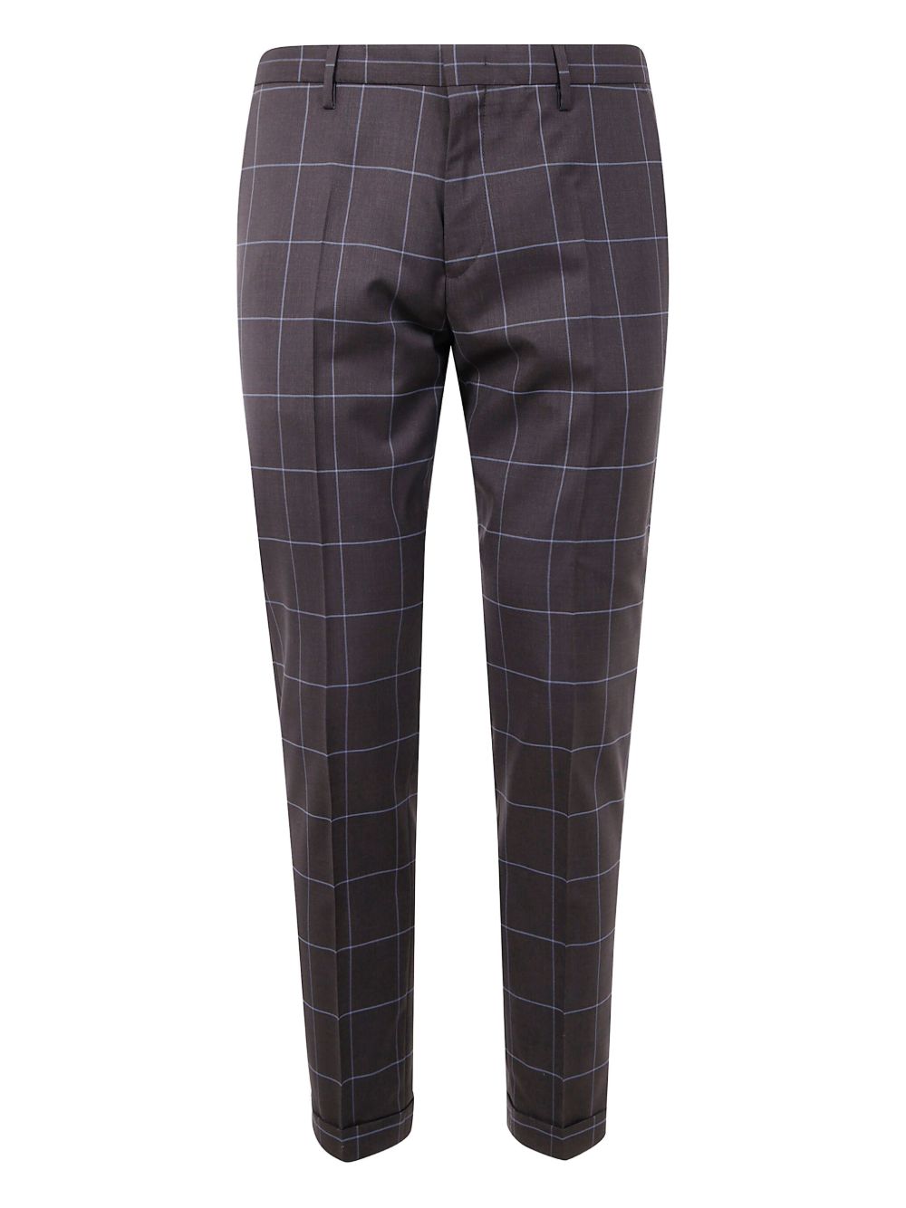 Checked-pattern tailored trousers - Brown