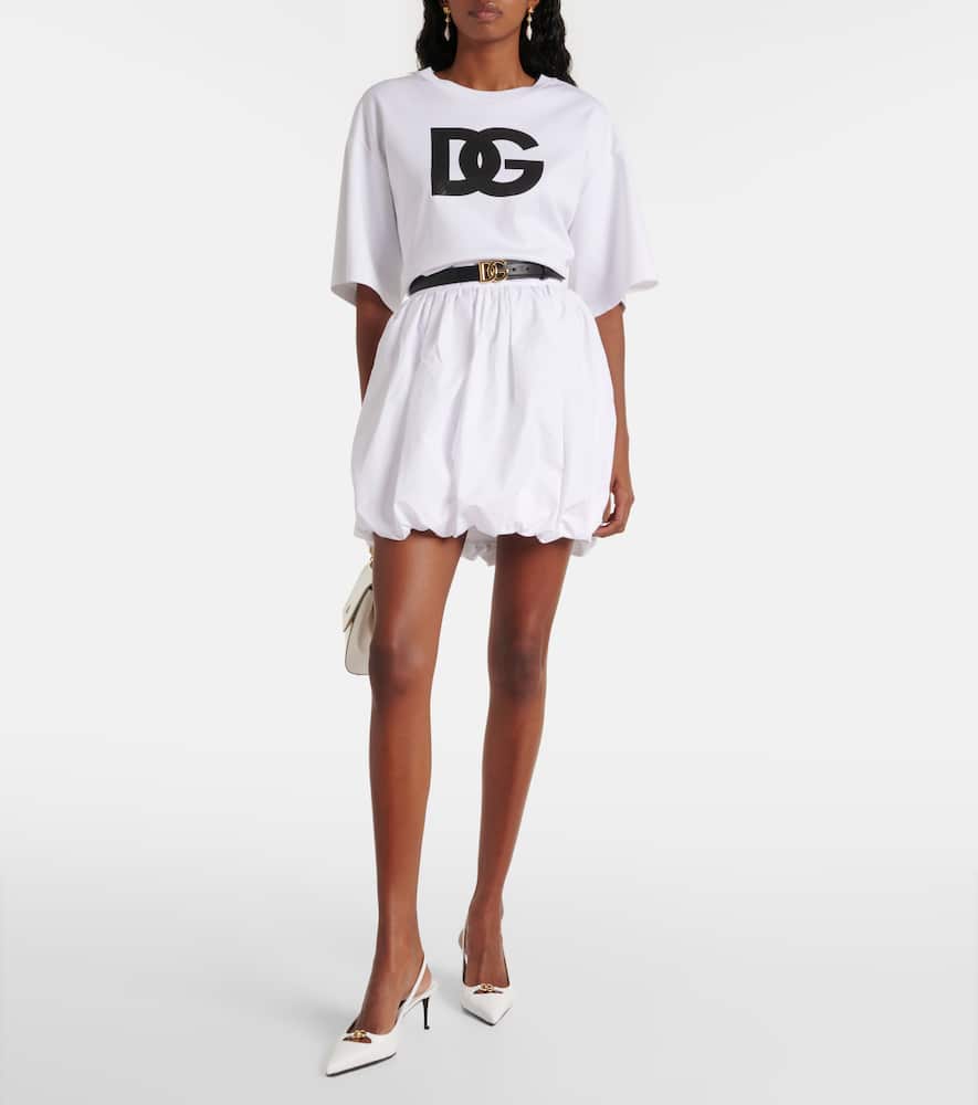 High-rise cotton poplin miniskirt