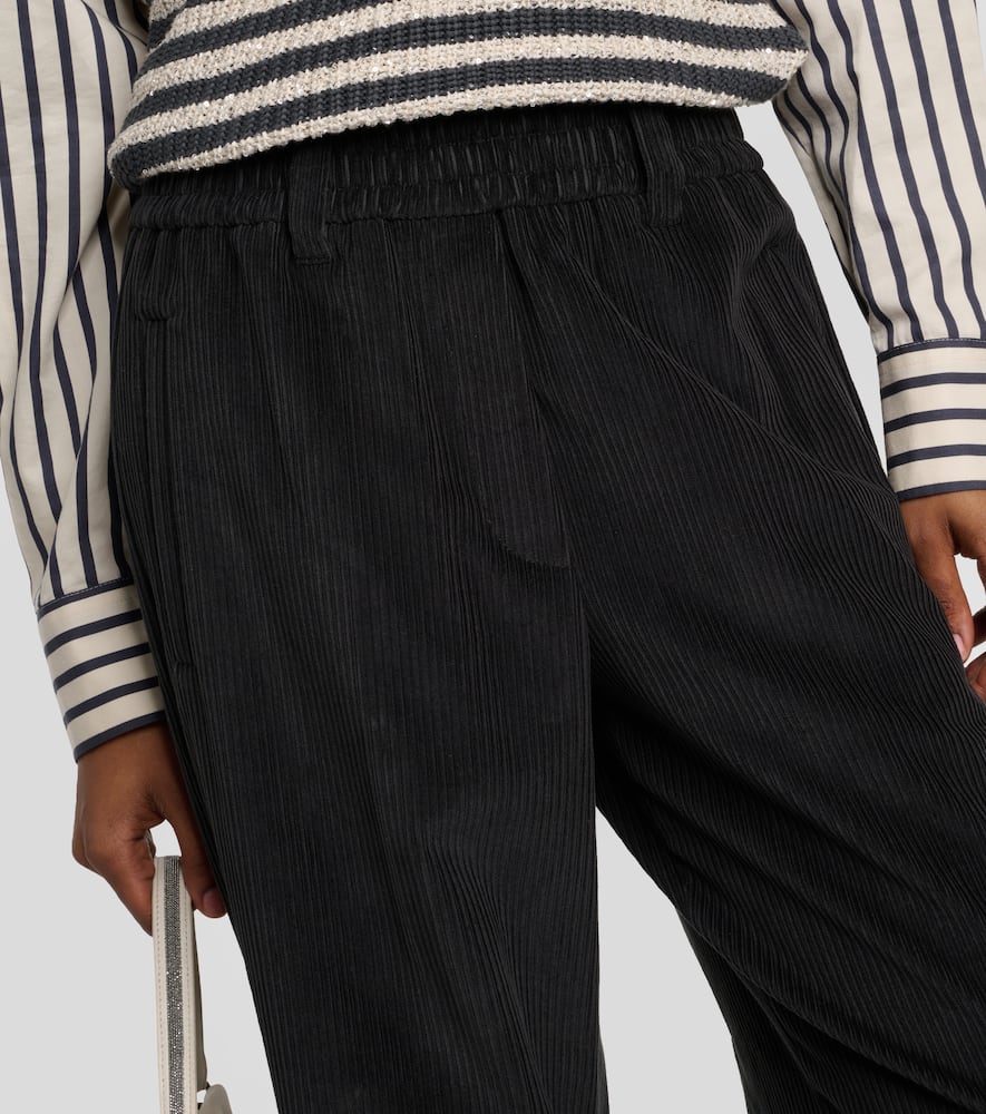 Corduroy wide-leg pants