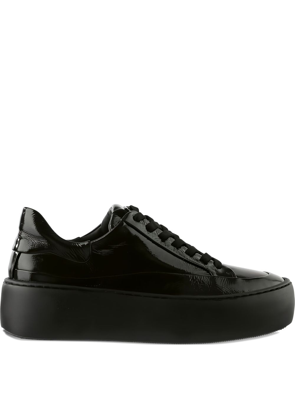 Illusion platform lace-up sneakers - Black
