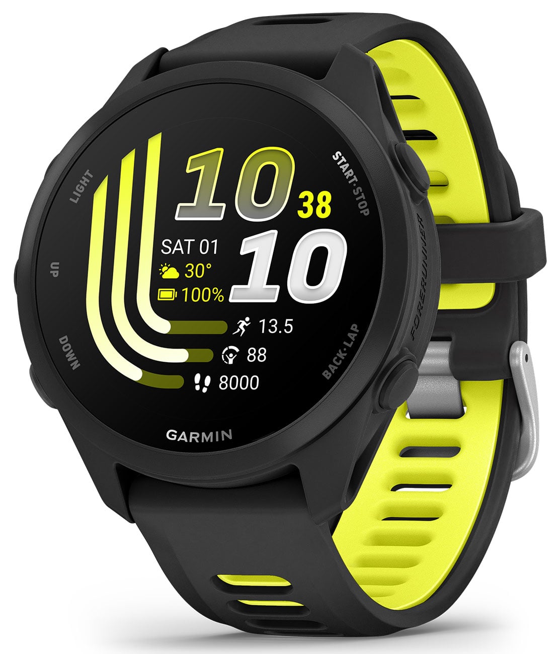 Forerunner 170 42mm Smartwatch in Black with Black/Amp Yellow Band