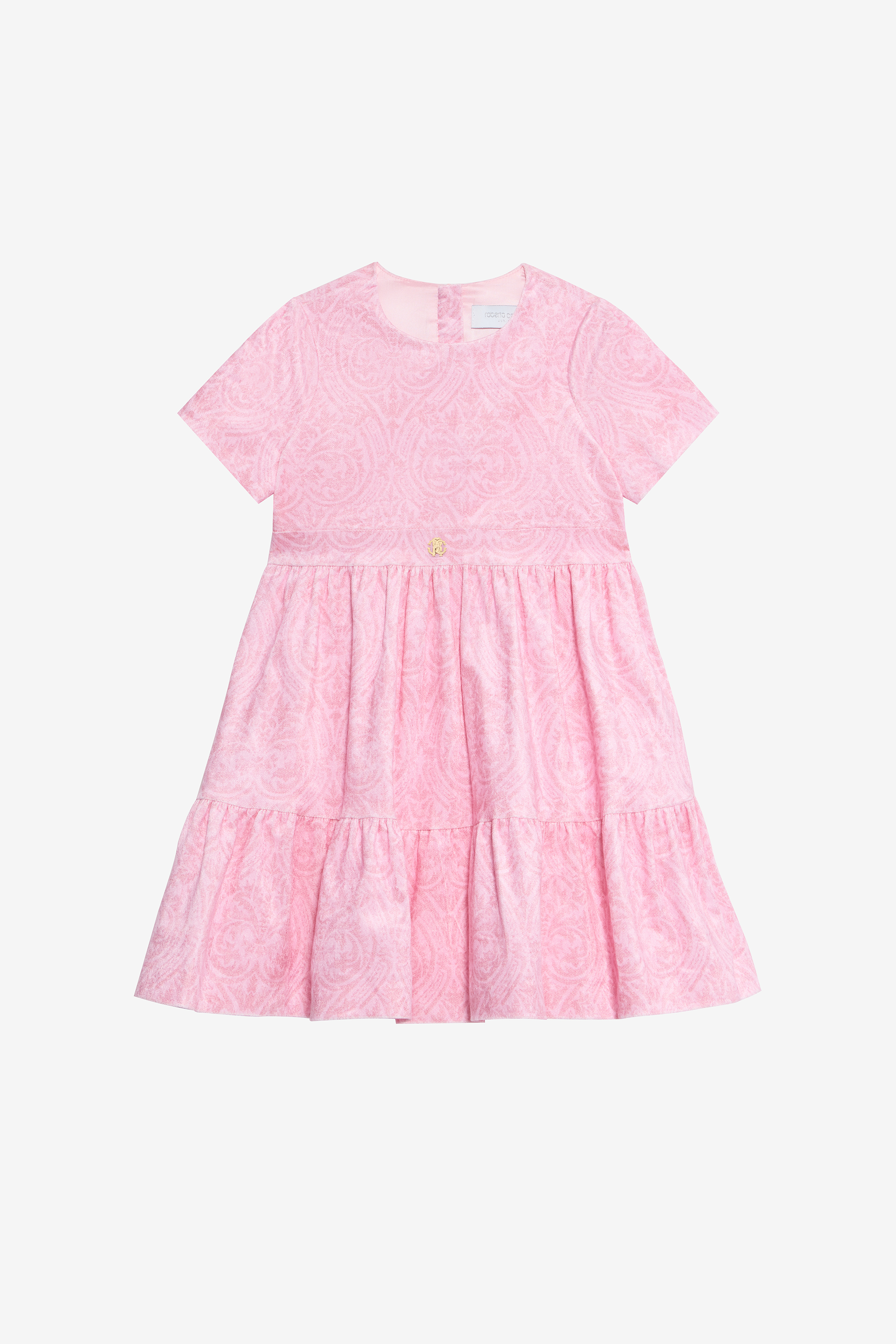 Baby Pink Floral Dress With Rc Monogram