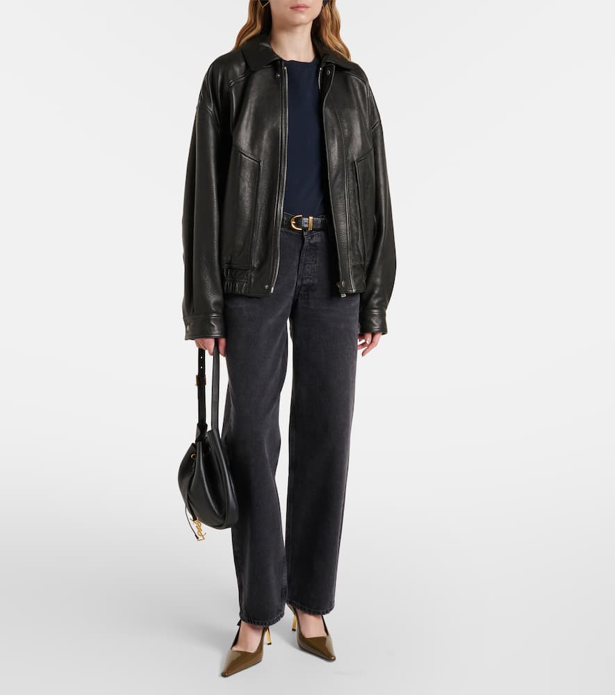 V-Waist Baggy high-rise wide-leg jeans