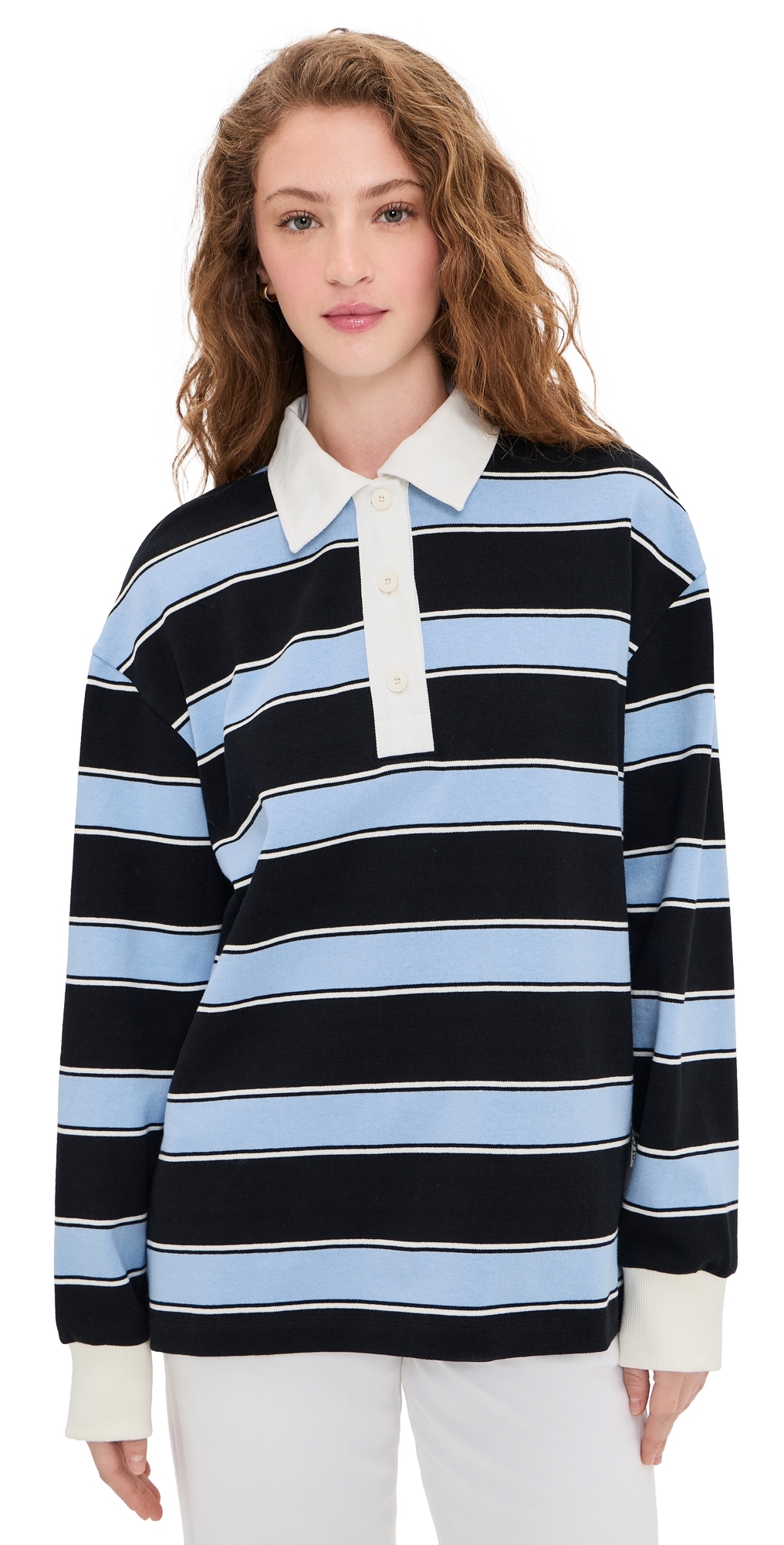 Striped Rugby Shirt Sky Blue