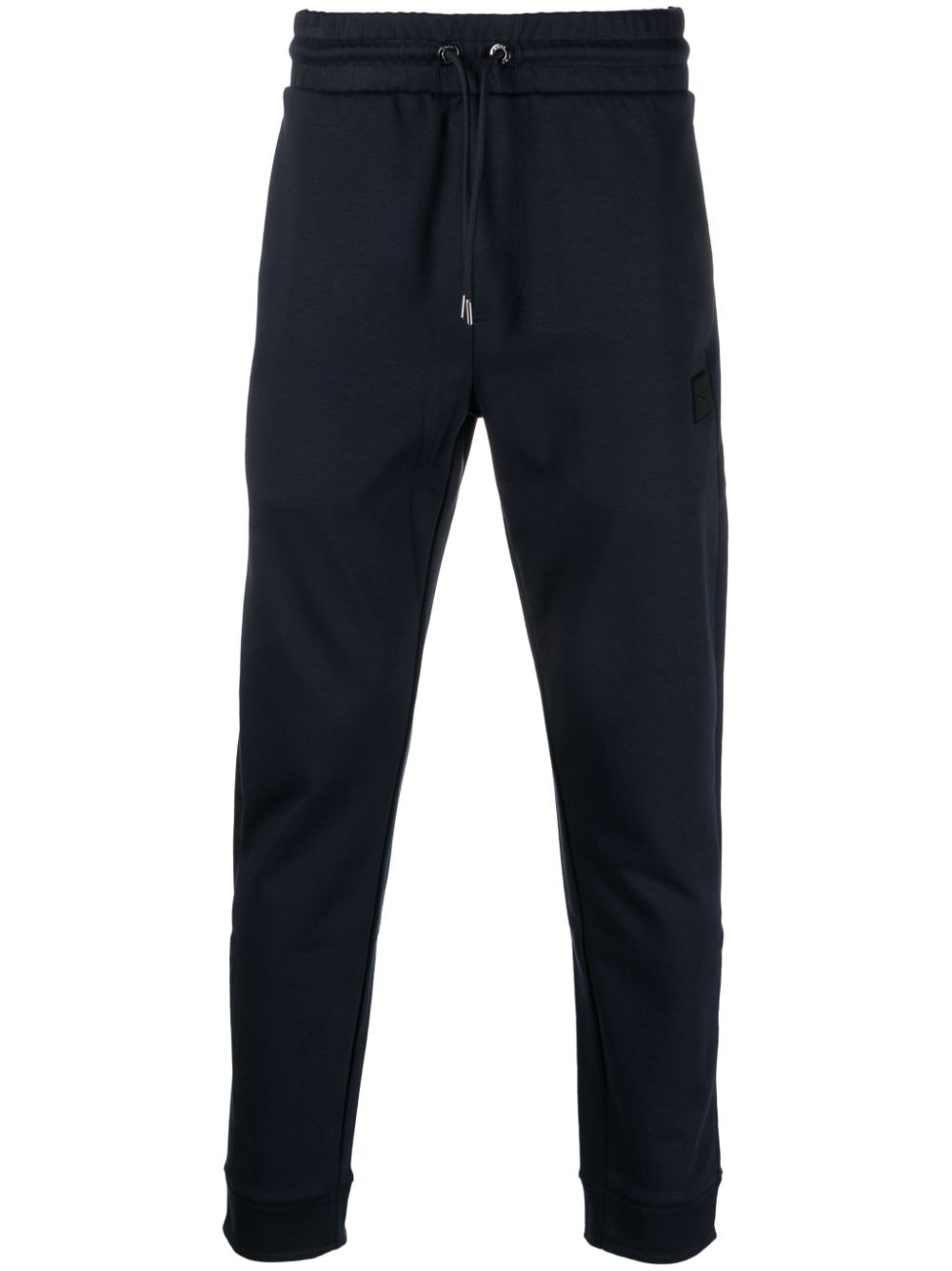 Logo-patch slim track trousers - Black