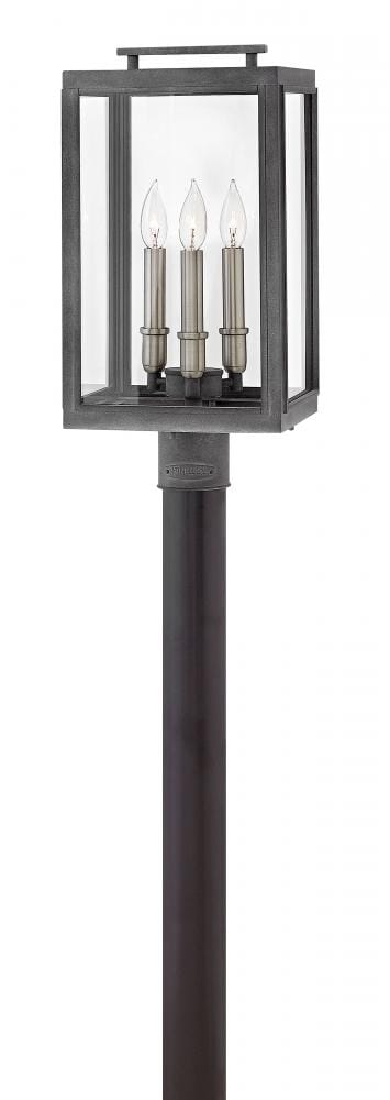 Aged Zinc LED Post Top Pier Mount from the Sutcliffe Collection