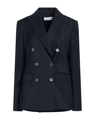 Caractère Woman Blazer Midnight blue Size 6 Polyester, Wool, Viscose, Elastane