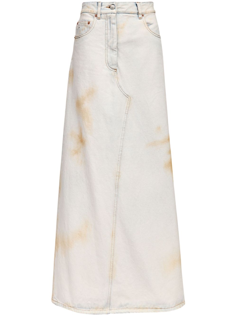 Logo-patch midi skirt - Blue