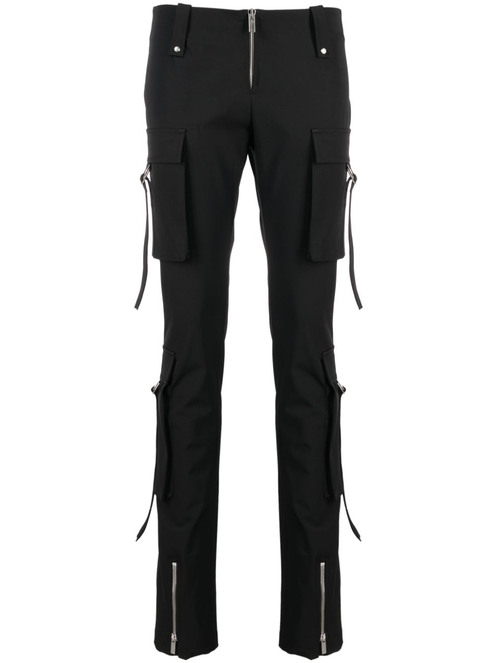 Low-rise skinny cargo trousers - Black