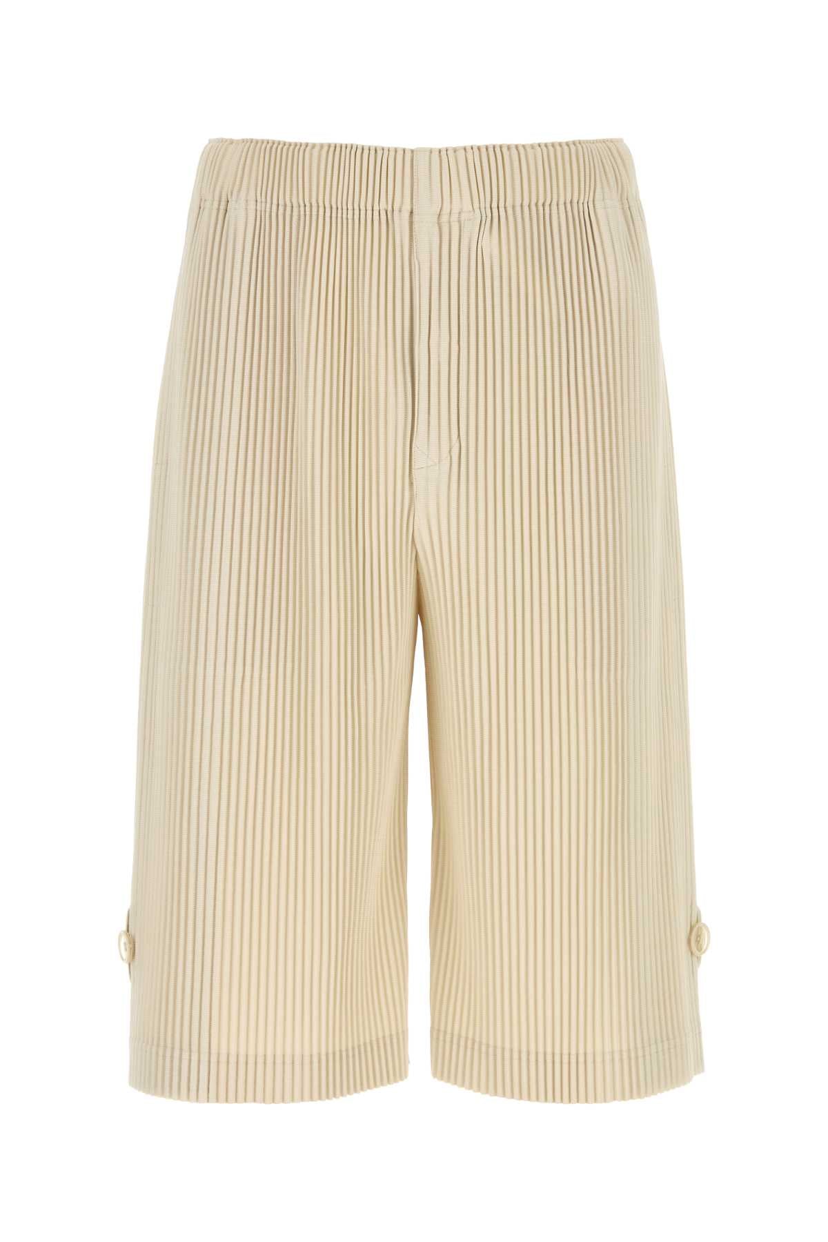 Wrap Bermuda Shorts — Beige