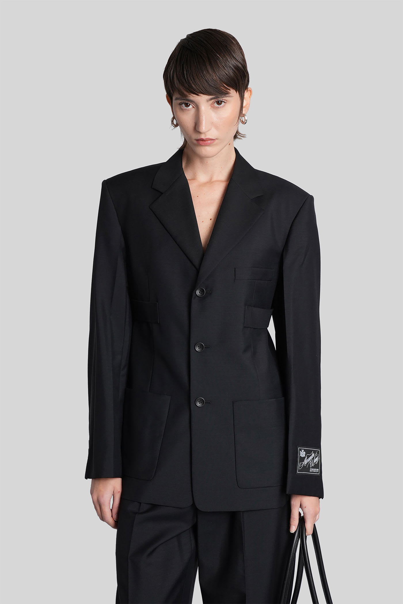 Black Wool Blend Blazer