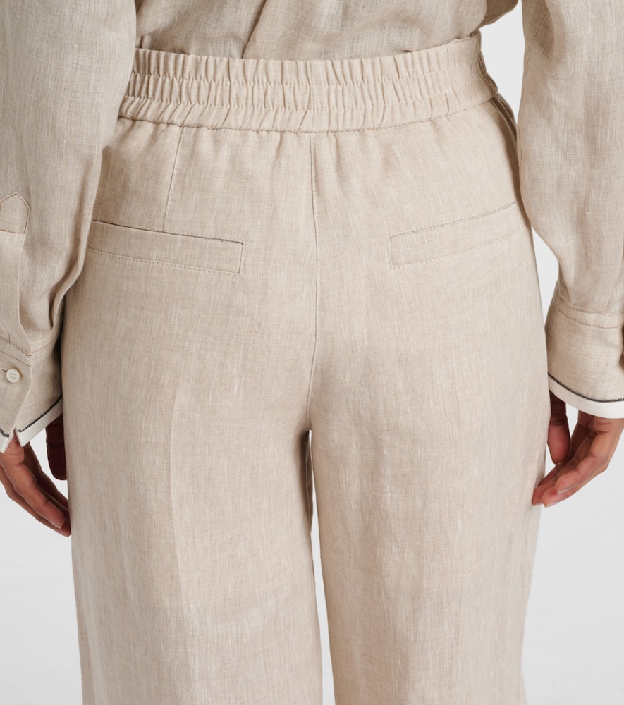 Linen wide-leg pants