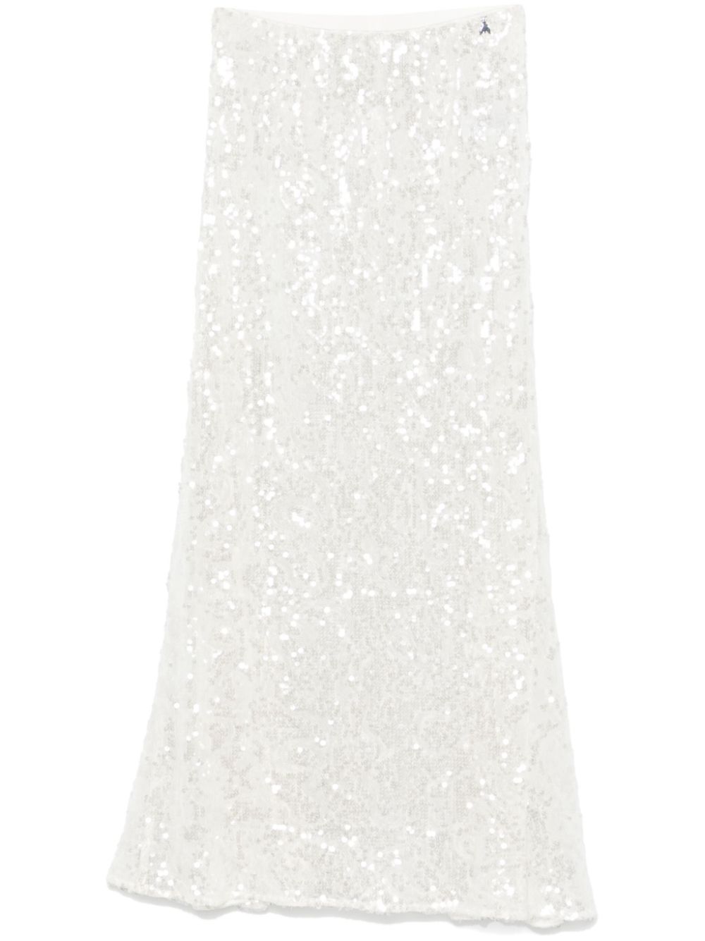 Sequinned tulle midi skirt - White