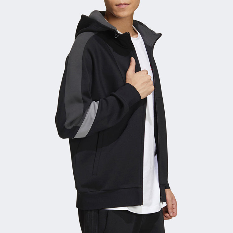 Adidas | Colorblock Athleisure Casual Sports Hooded Jacket Black | Realry