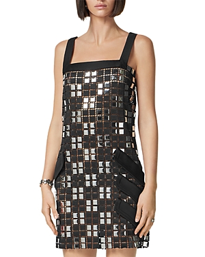 Panelled sleeveless dress - Black