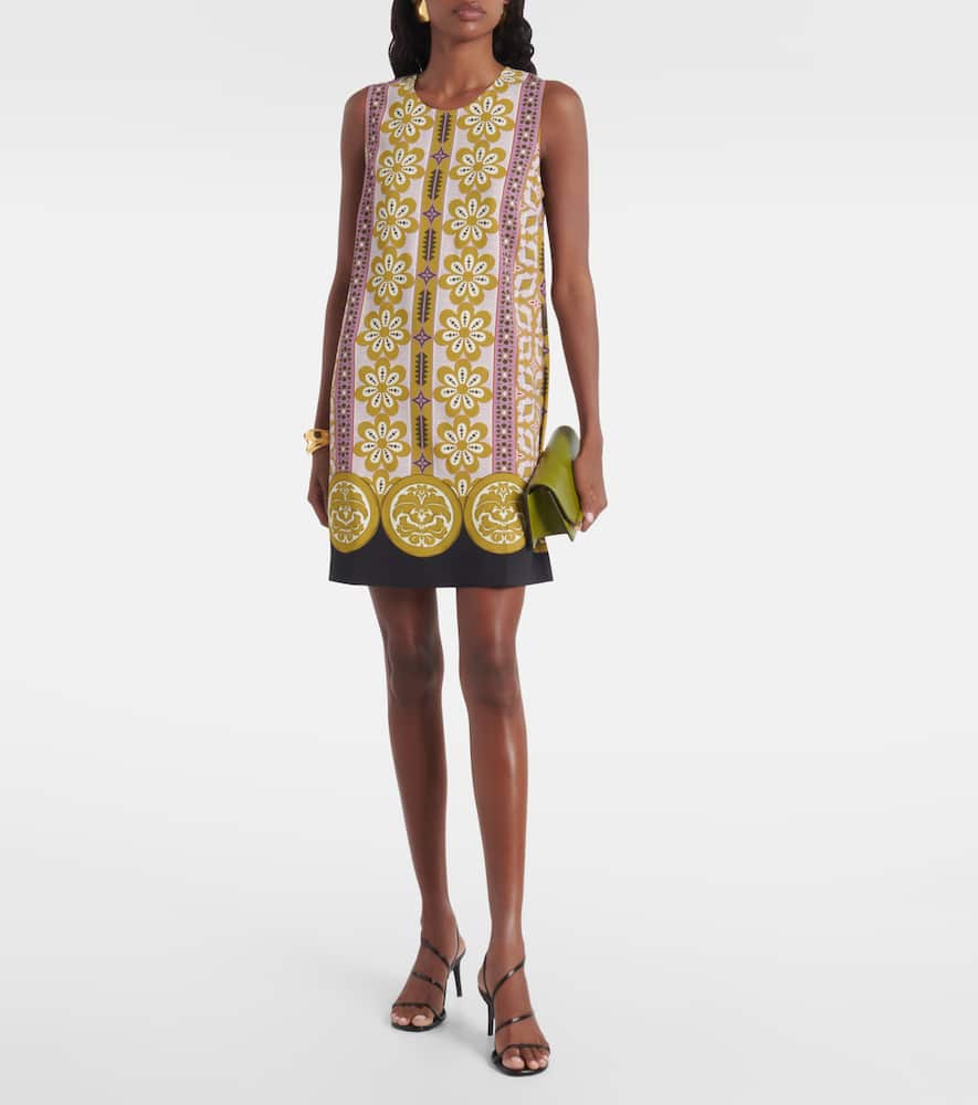 Stretch Tunic printed satin minidress