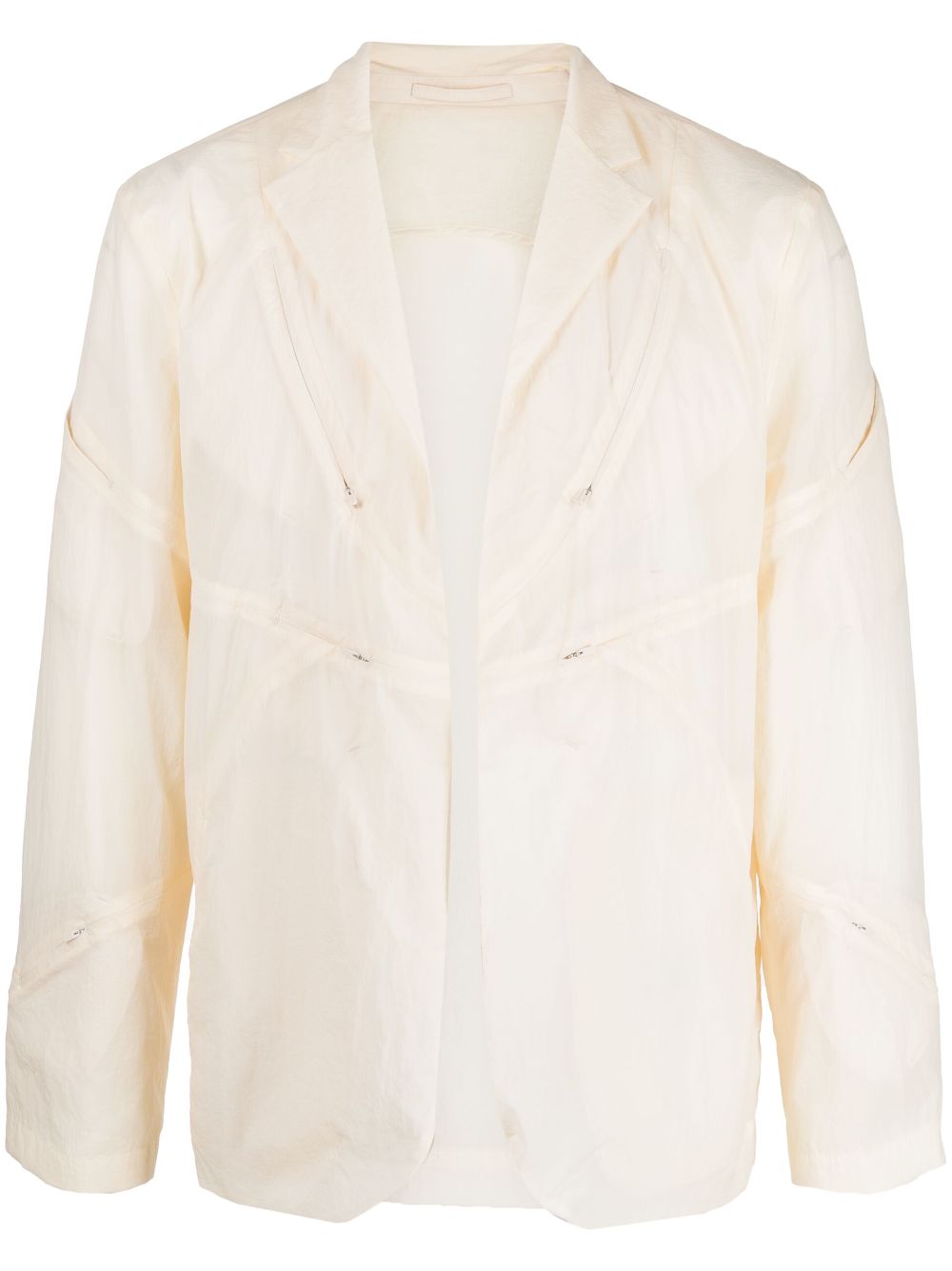 Multiple-zipper detail blazer - Neutrals