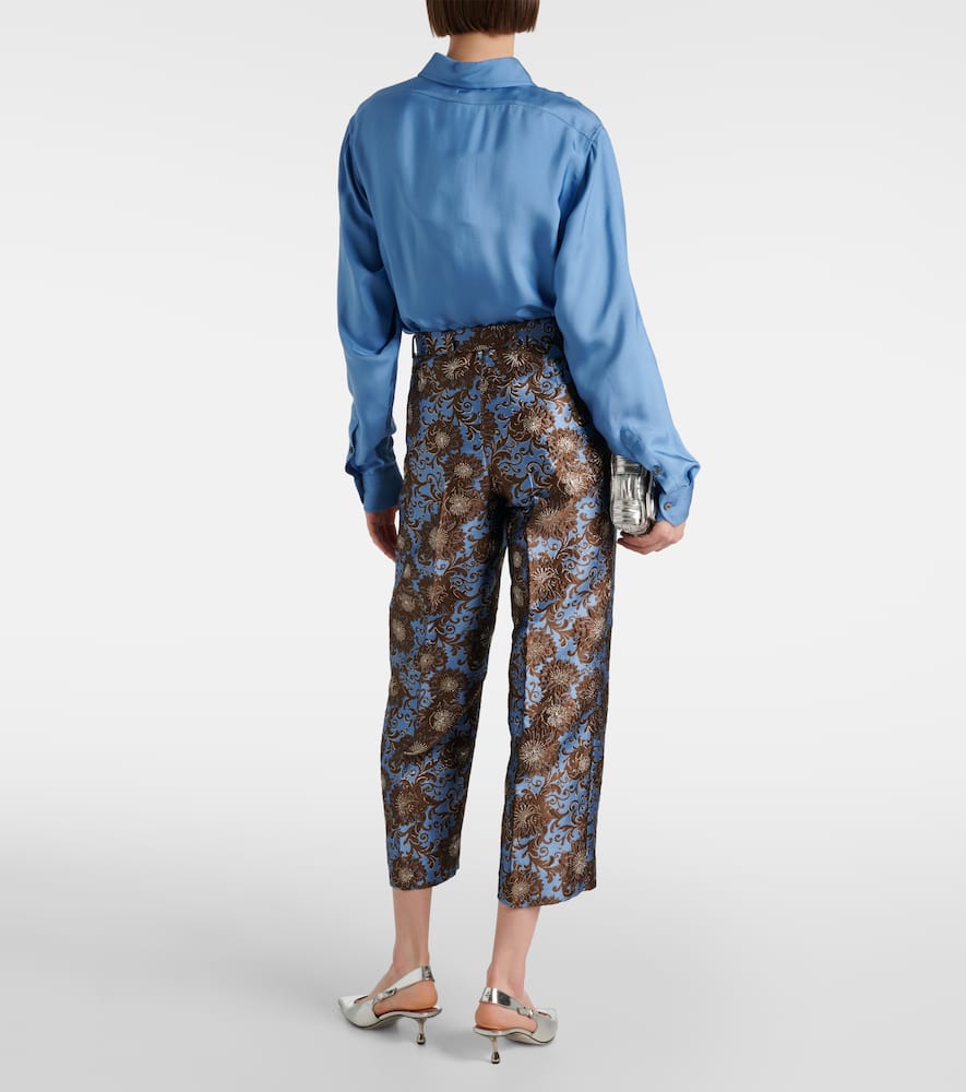 Elio floral jacquard straight pants